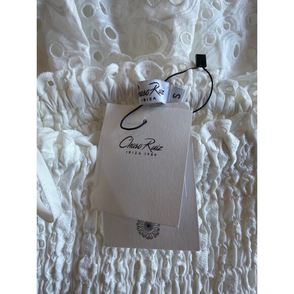 Charo Ruiz Ibiza Liliana Eyelet Midi Skirt White Fruition Womens Size Small - Picture 9 of 10